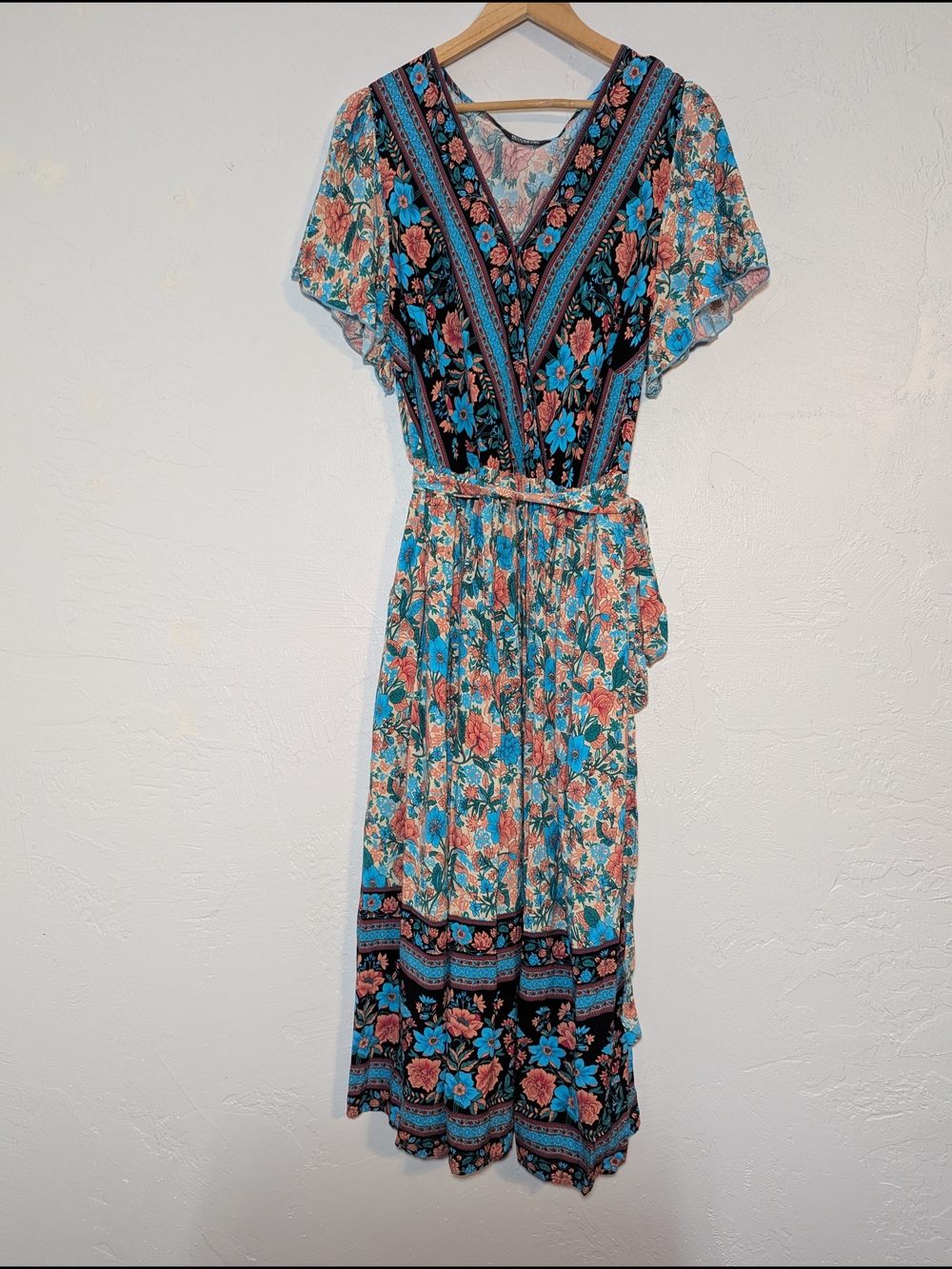 Boho Cottage Lightweight Breathable Flowy Floral Maxi Dress Casual Summer Beach